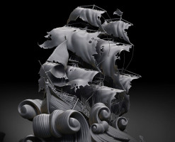 ZBrush 3D model Ship in Storm