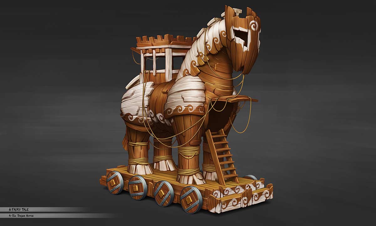 concept art illustration float parade theme park trojan horse