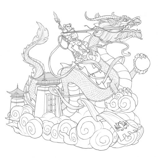 dibujo dragon chino